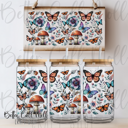 Cottage Core Butterflies UV DTF 16oz Tumbler Wrap