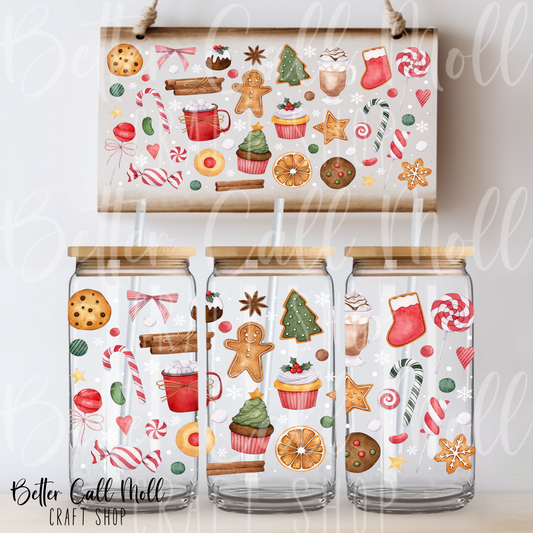 Christmas Elements 4 UV DTF 16oz Tumbler Wrap