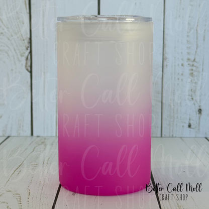 16oz STRAIGHT Frosted Ombre Glass Sublimation Tumbler