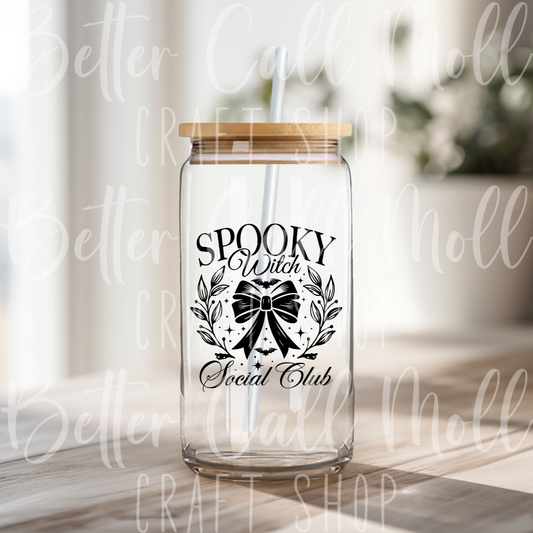 Spooky Witch Social Club Bats UV DTF Decal