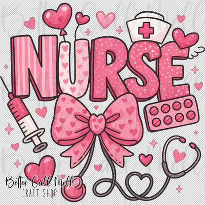Nurse Valentines UV DTF Decal