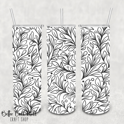 Freeform Foliage UV DTF 20oz Skinny Tumbler Wrap