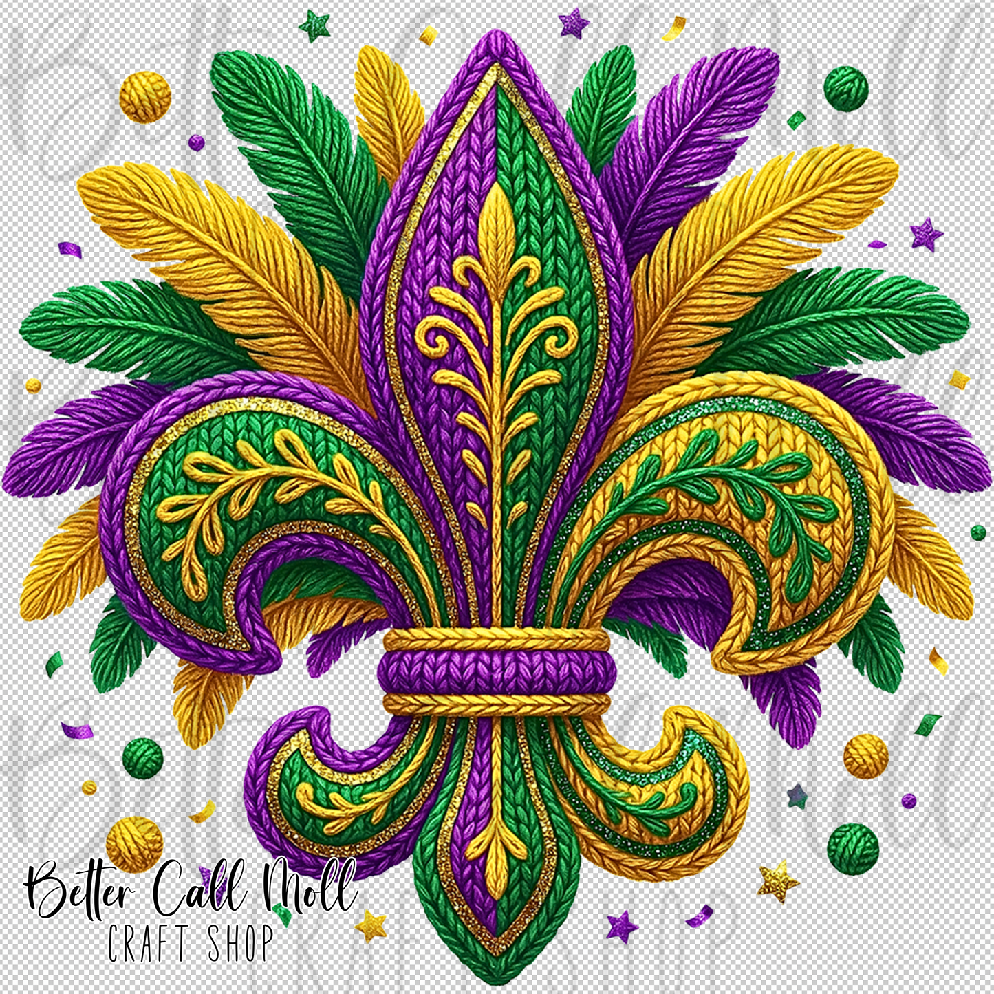 Yarn Fleur-de-lis UV DTF Decal