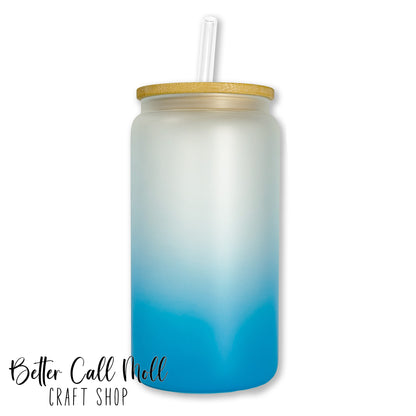 16oz Frosted Ombre Glass Sublimation Tumbler