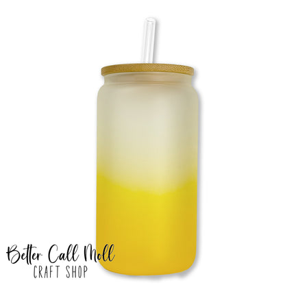 16oz Frosted Ombre Glass Sublimation Tumbler