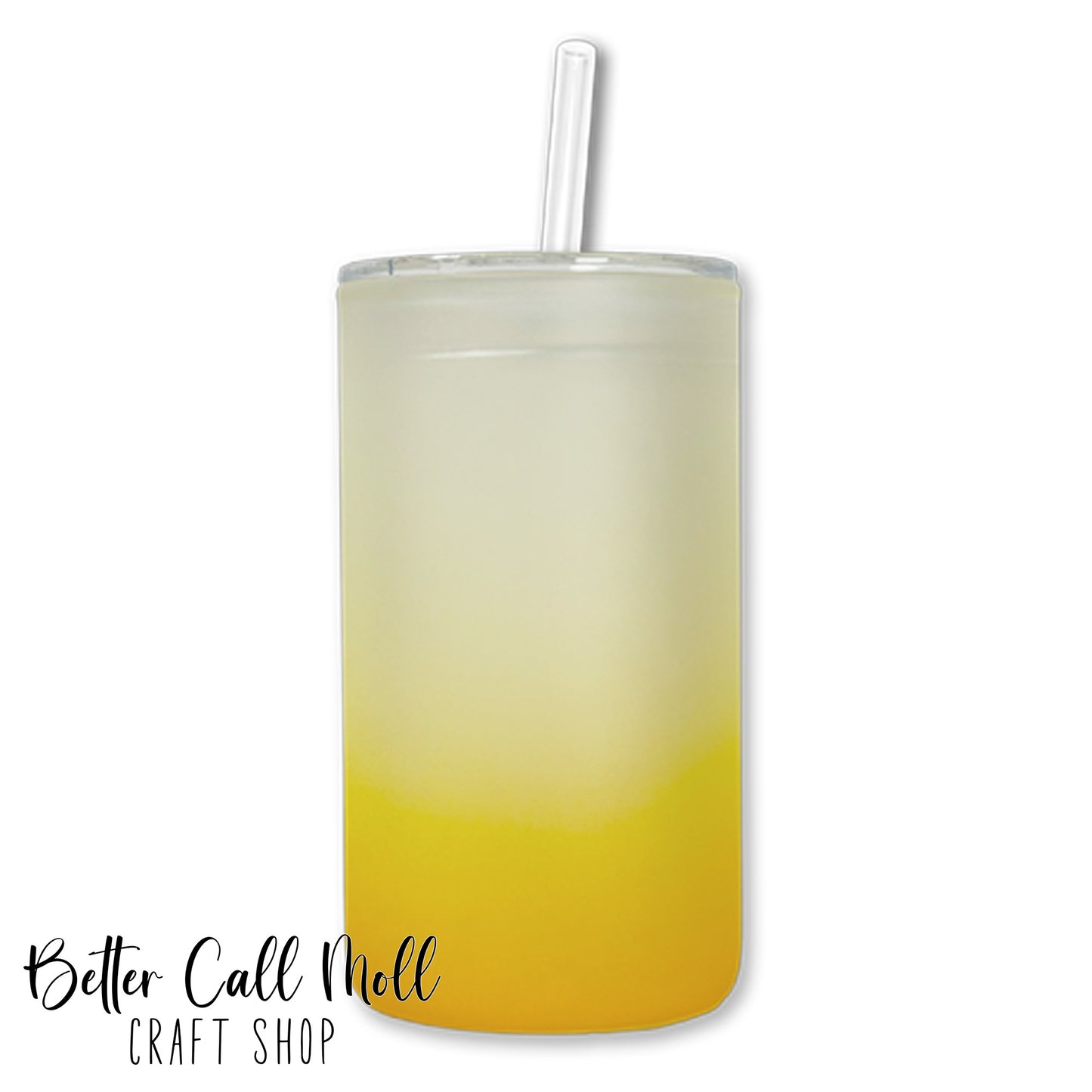 16oz STRAIGHT Frosted Ombre Glass Sublimation Tumbler