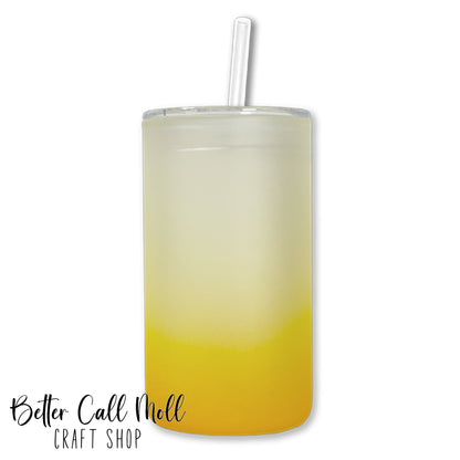 16oz STRAIGHT Frosted Ombre Glass Sublimation Tumbler