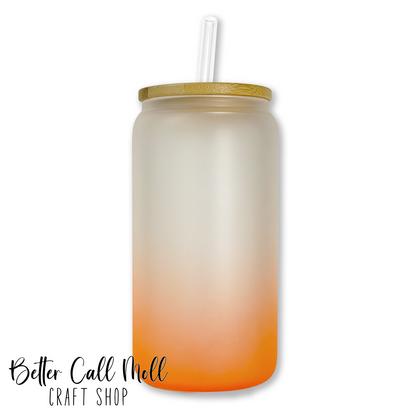 16oz Frosted Ombre Glass Sublimation Tumbler