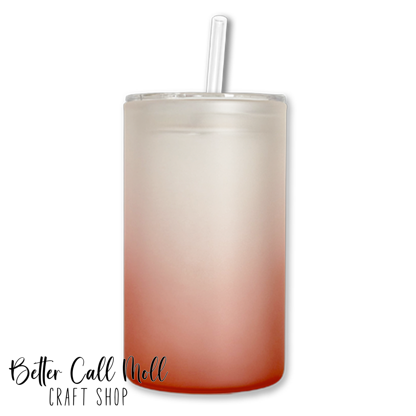 16oz STRAIGHT Frosted Ombre Glass Sublimation Tumbler