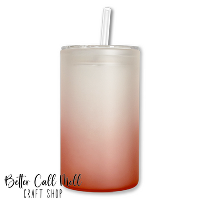 16oz STRAIGHT Frosted Ombre Glass Sublimation Tumbler