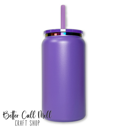 16oz Rainbow Plated Powder Coated STAINLESS STEEL Tumbler