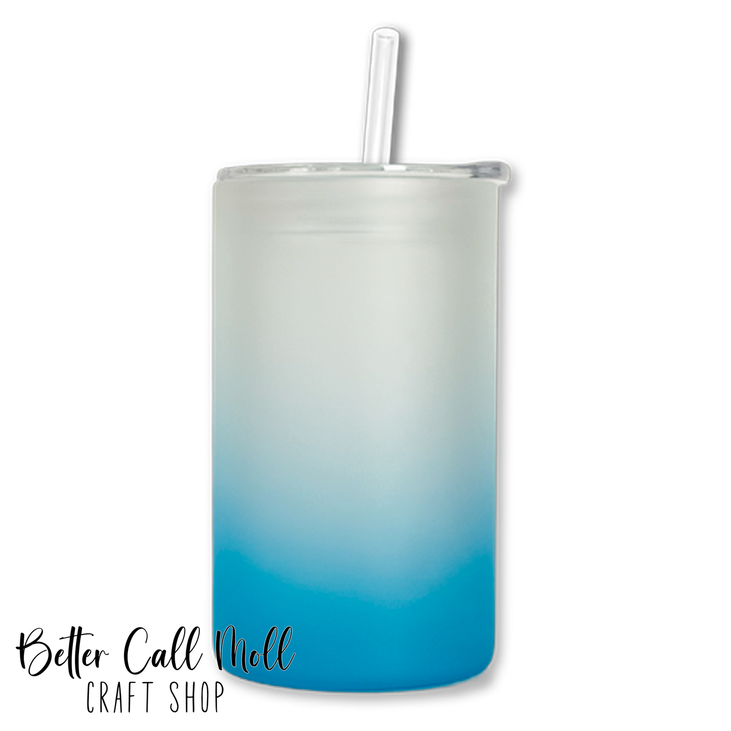 16oz STRAIGHT Frosted Ombre Glass Sublimation Tumbler