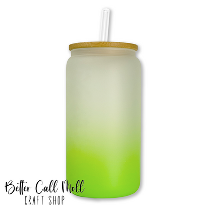 16oz Frosted Ombre Glass Sublimation Tumbler