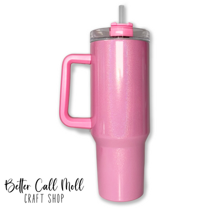 40oz Holographic Shimmer Handle Sublimation Tumbler