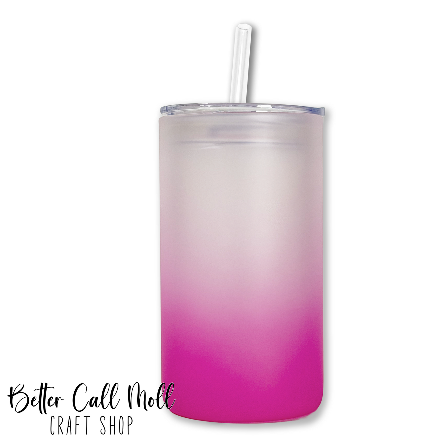 16oz STRAIGHT Frosted Ombre Glass Sublimation Tumbler