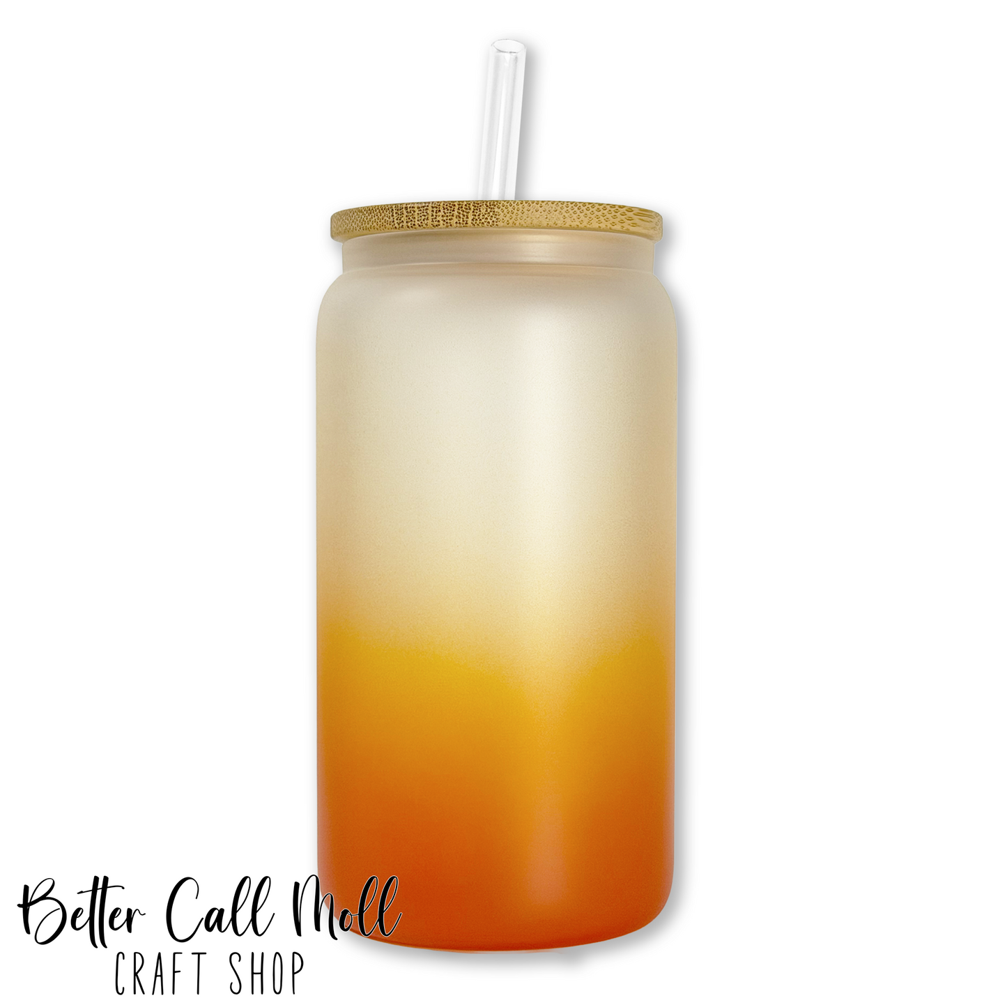 16oz Frosted Ombre Glass Sublimation Tumbler