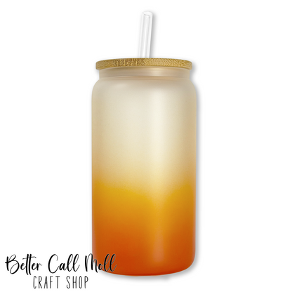 16oz Frosted Ombre Glass Sublimation Tumbler