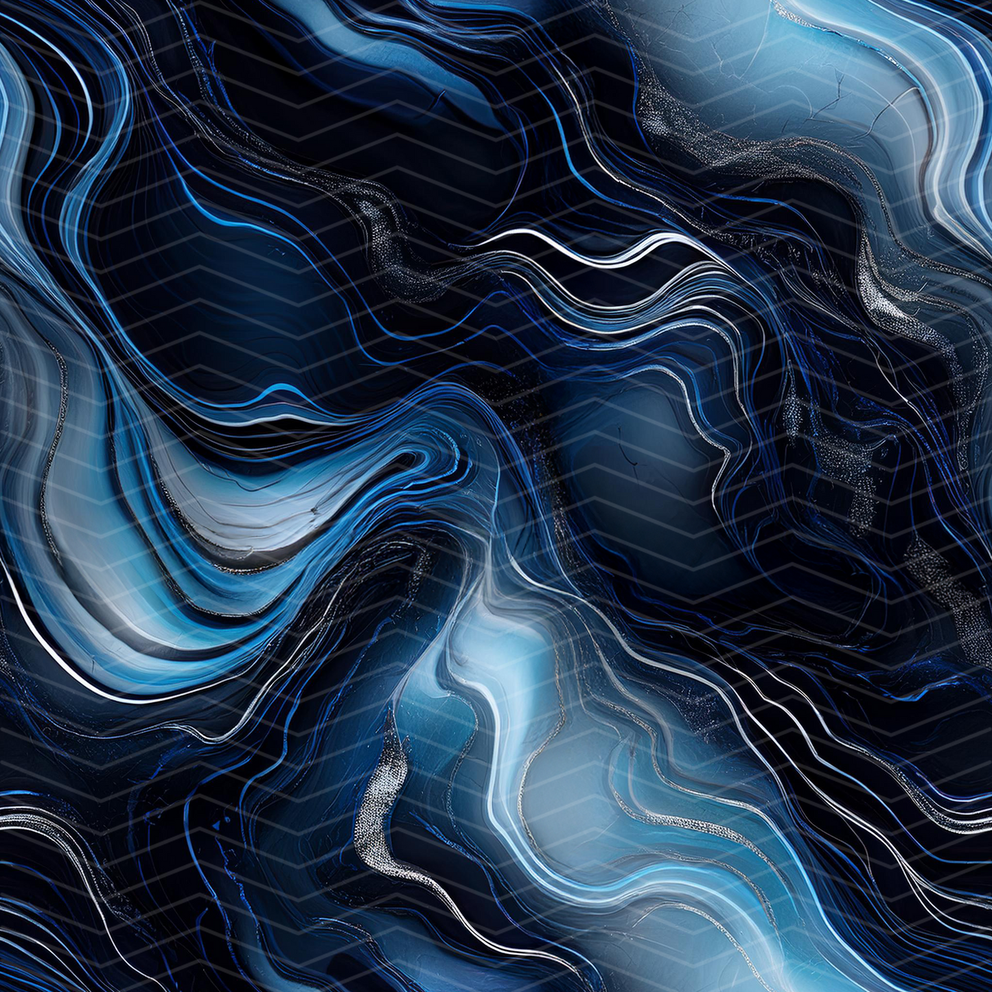 Blue, Black and Silver Marble Digital Seamless Pattern