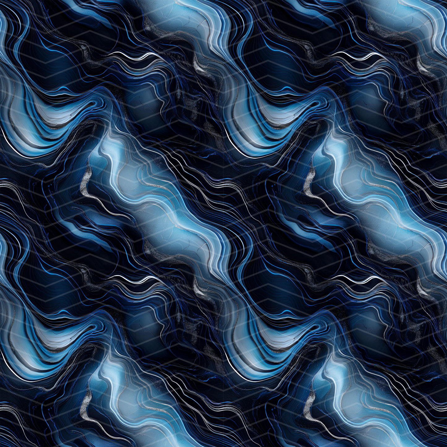 Blue, Black and Silver Marble Digital Seamless Pattern