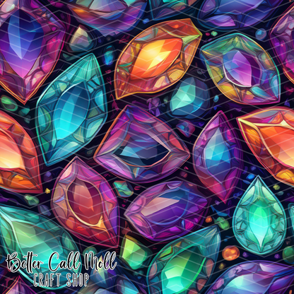 Bold Gems 2 Digital Seamless Pattern