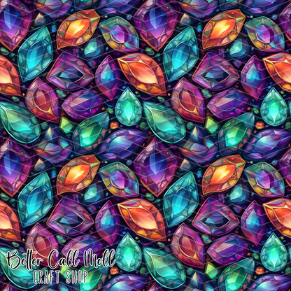Bold Gems 2 Digital Seamless Pattern