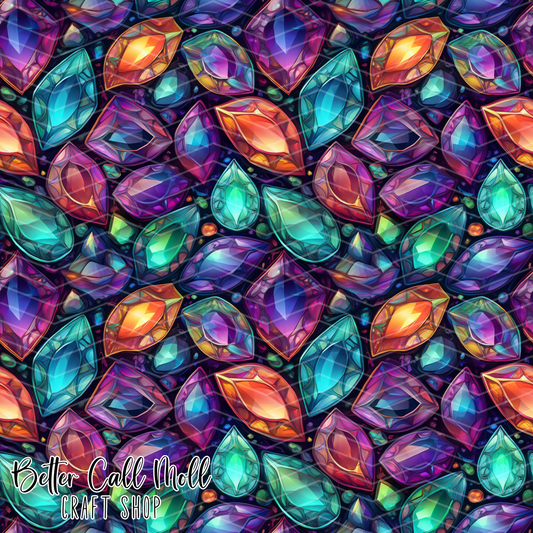 Bold Gems 2 Digital Seamless Pattern
