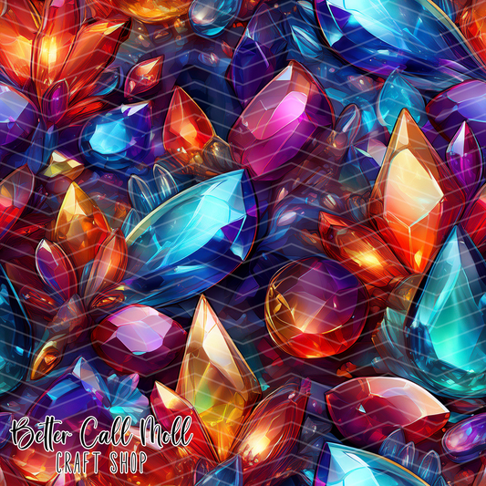 Bold Gems Digital Seamless Pattern