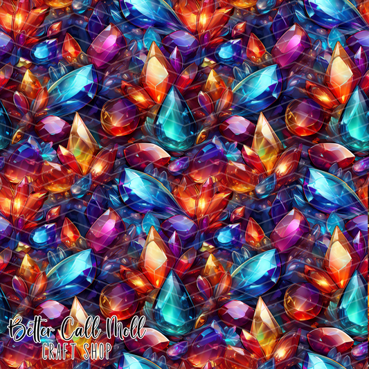 Bold Gems Digital Seamless Pattern