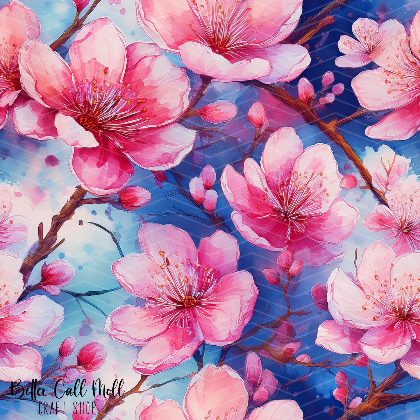 Cherry Blossoms 6 Digital Seamless Pattern