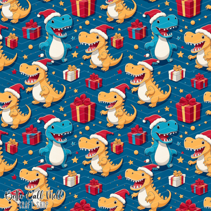 Christmas Dinos 1 Digital Seamless Pattern