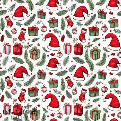 Christmas Elements Digital Seamless Pattern