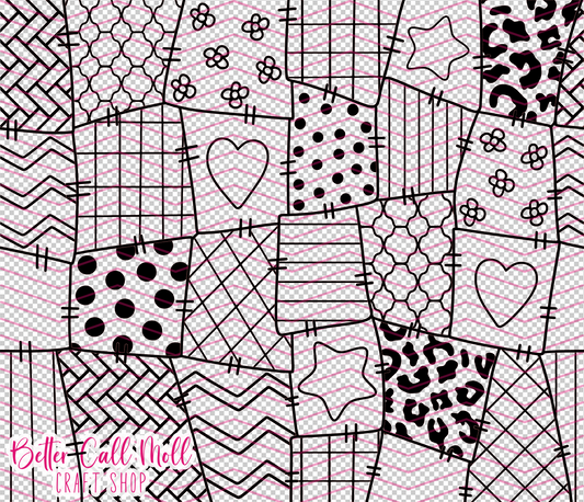 Detailed Patchwork Digital Tumbler Template