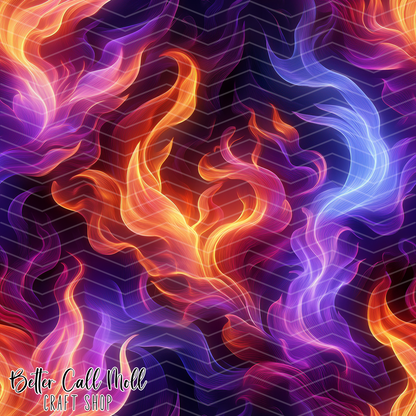 Flames 3 Digital Seamless Pattern