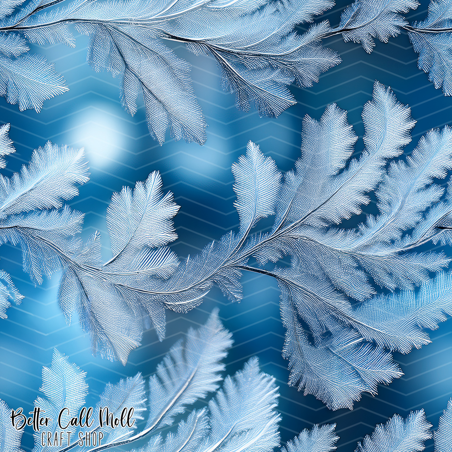 Frosted Leaves 1 Digital Seamless Pattern