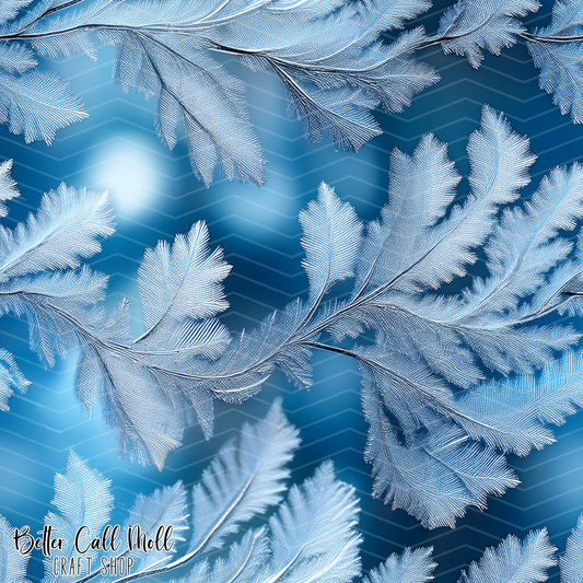 Frosted Leaves 1 Digital Seamless Pattern