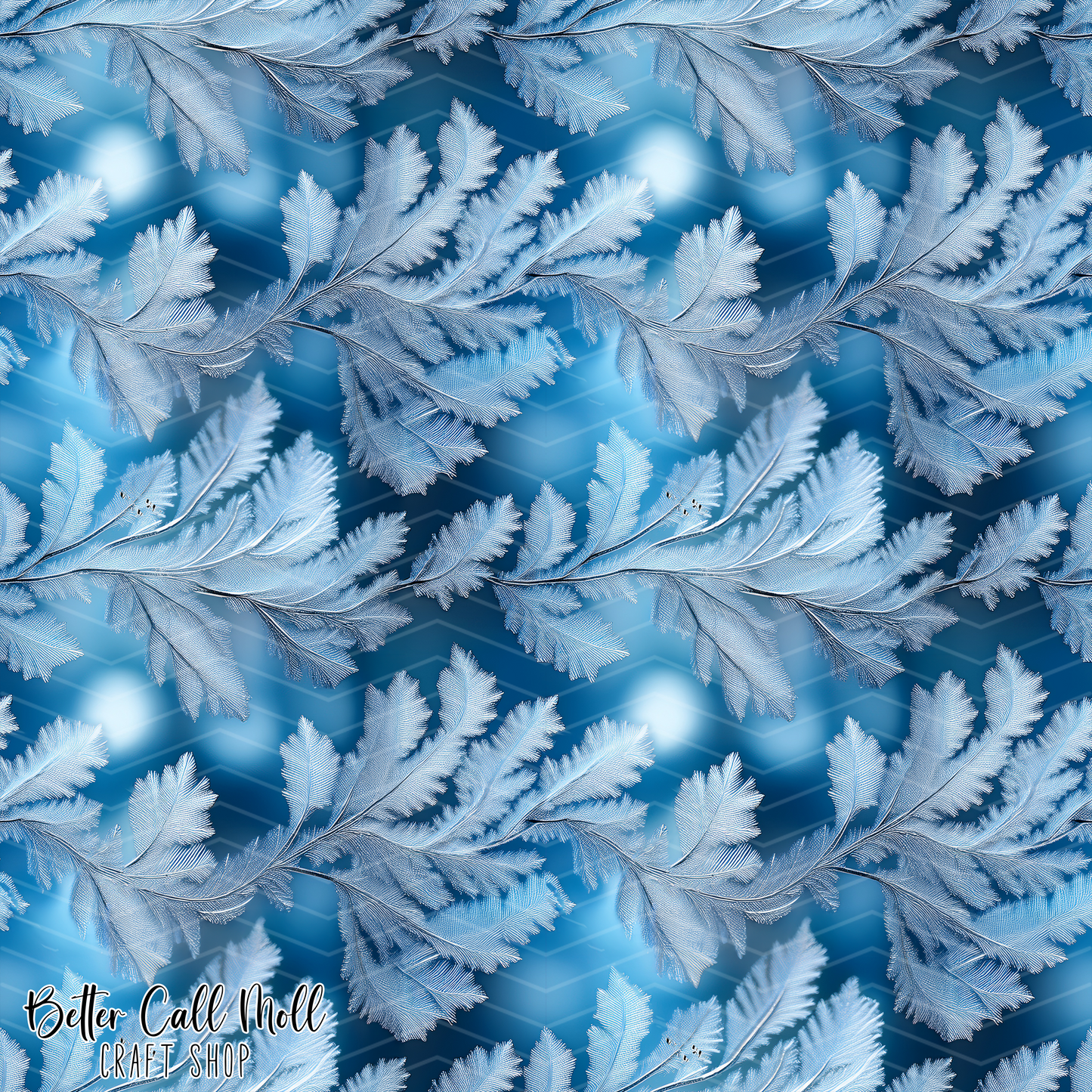 Frosted Leaves 1 Digital Seamless Pattern