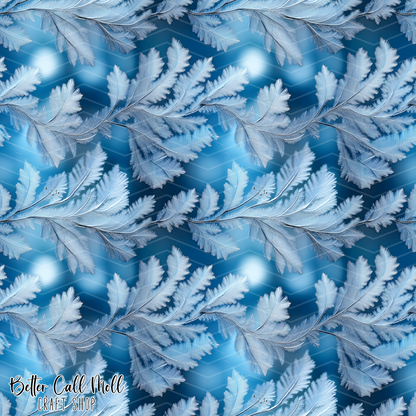 Frosted Leaves 1 Digital Seamless Pattern