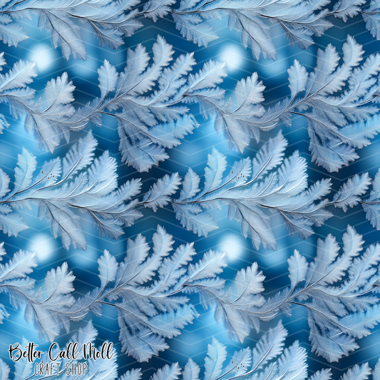 Frosted Leaves 1 Digital Seamless Pattern