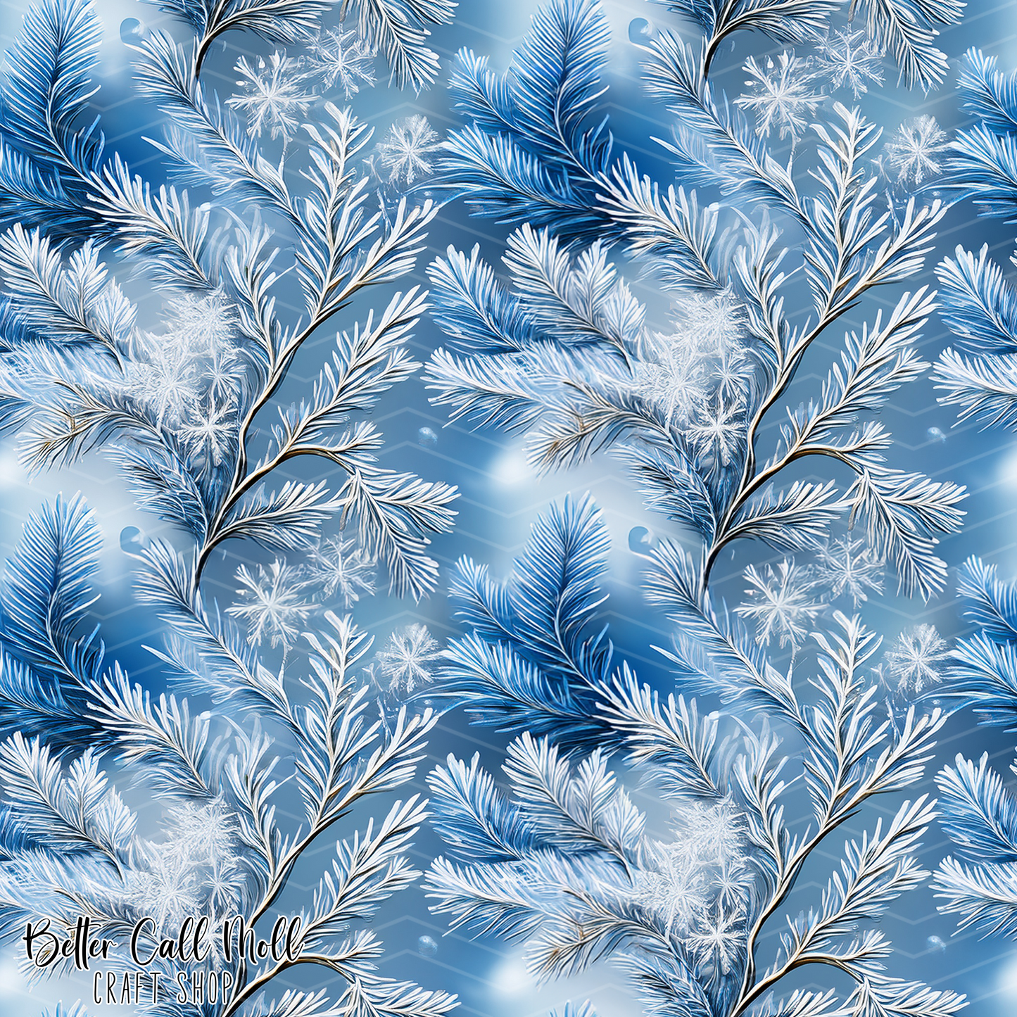 Frosted Leaves 2 Digital Seamless Pattern