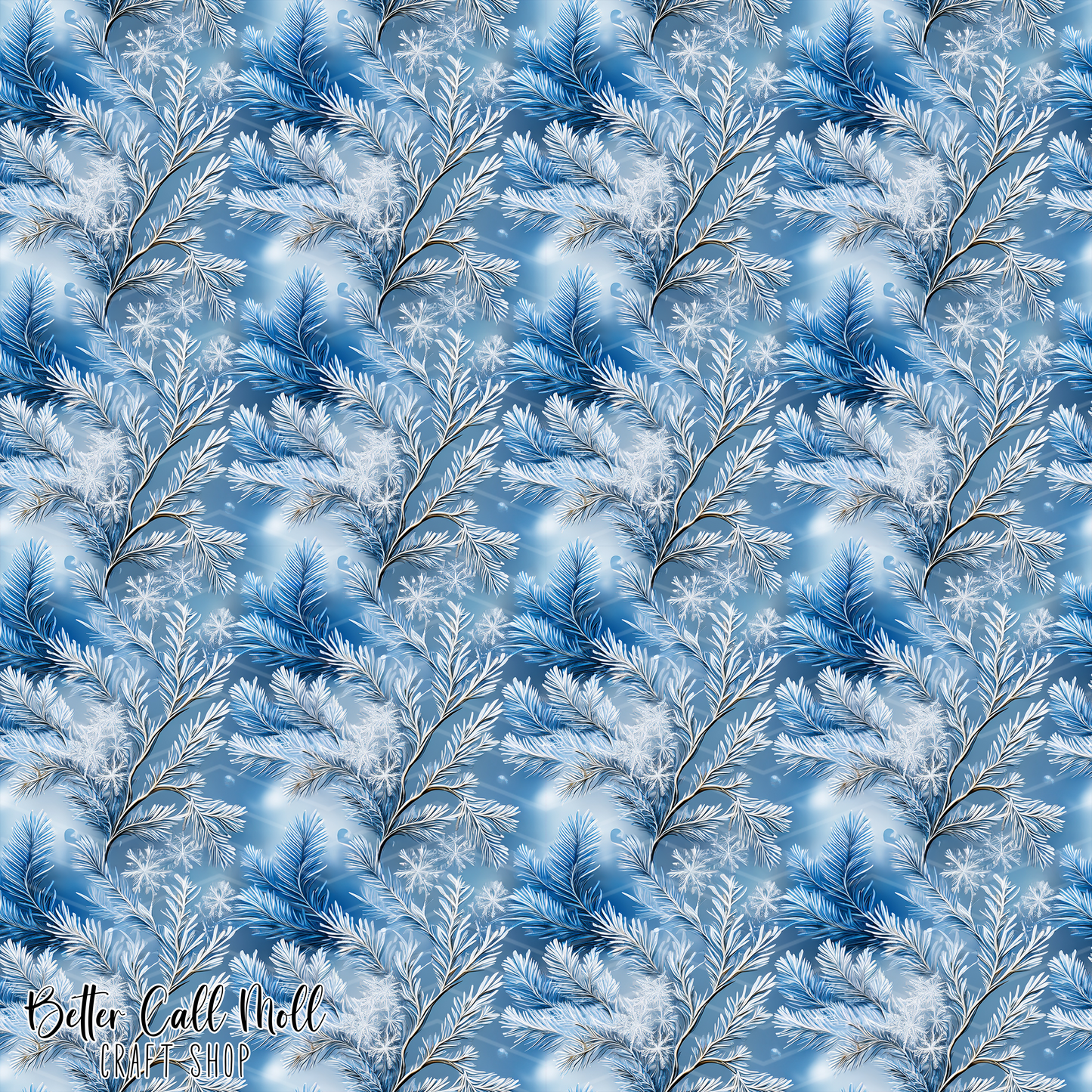 Frosted Leaves 2 Digital Seamless Pattern