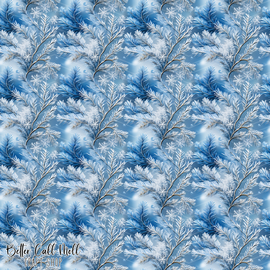 Frosted Leaves 2 Digital Seamless Pattern