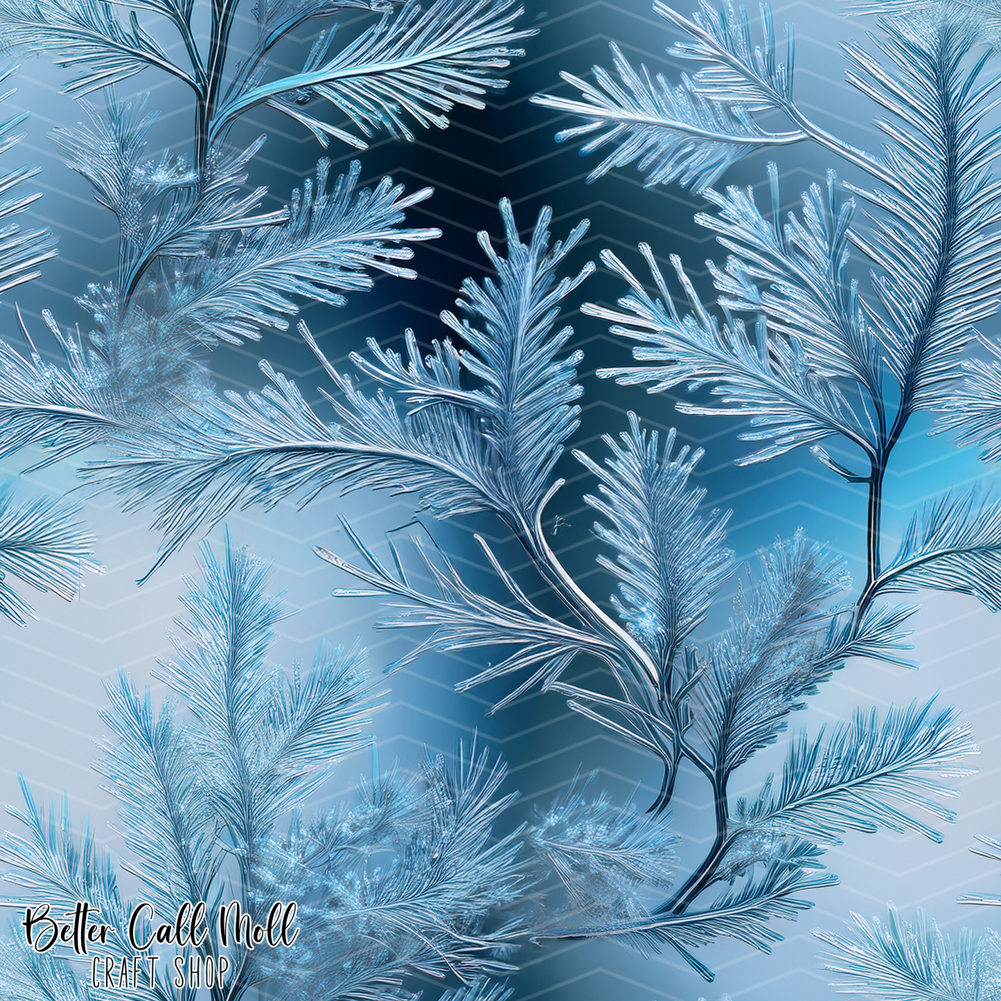 Frosted Leaves 3 Digital Seamless Pattern