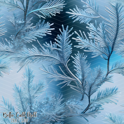 Frosted Leaves 3 Digital Seamless Pattern