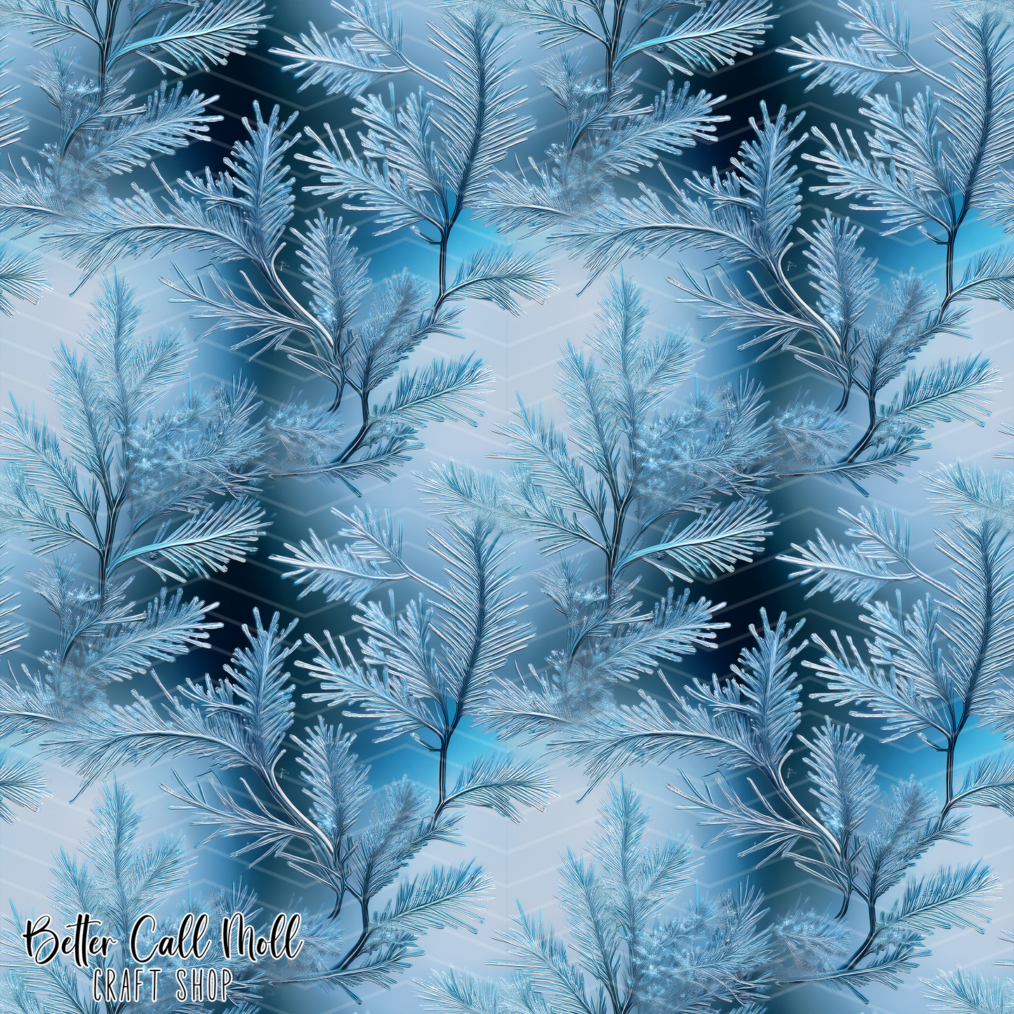 Frosted Leaves 3 Digital Seamless Pattern