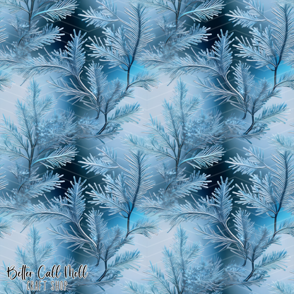 Frosted Leaves 3 Digital Seamless Pattern