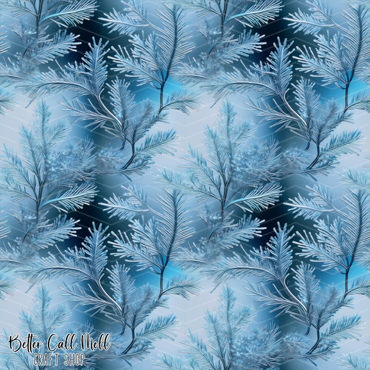Frosted Leaves 3 Digital Seamless Pattern