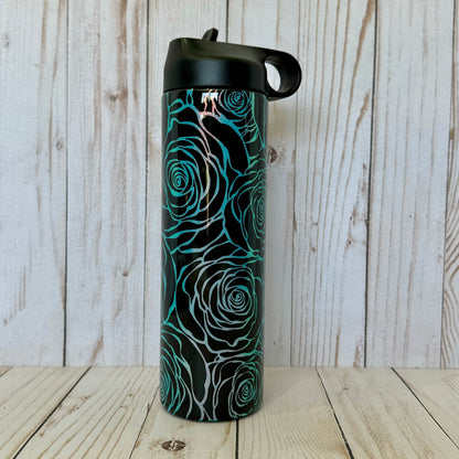 20oz Sport Peekaboo Roses Insulated Stainless Steel Coated Tumbler