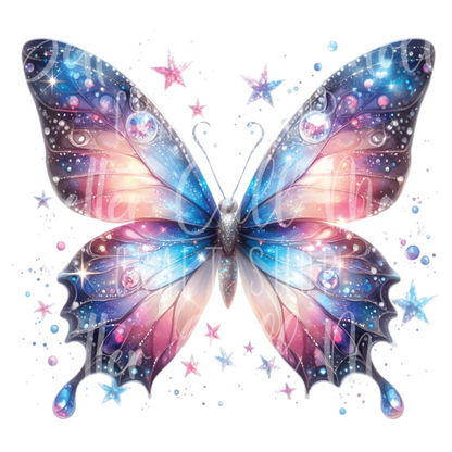 Galaxy Butterfly UV DTF Decal