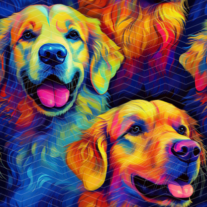 Golden Retriever Pattern Colorful Golden Retriever Digital Seamless Pattern – Better Call Moll ...