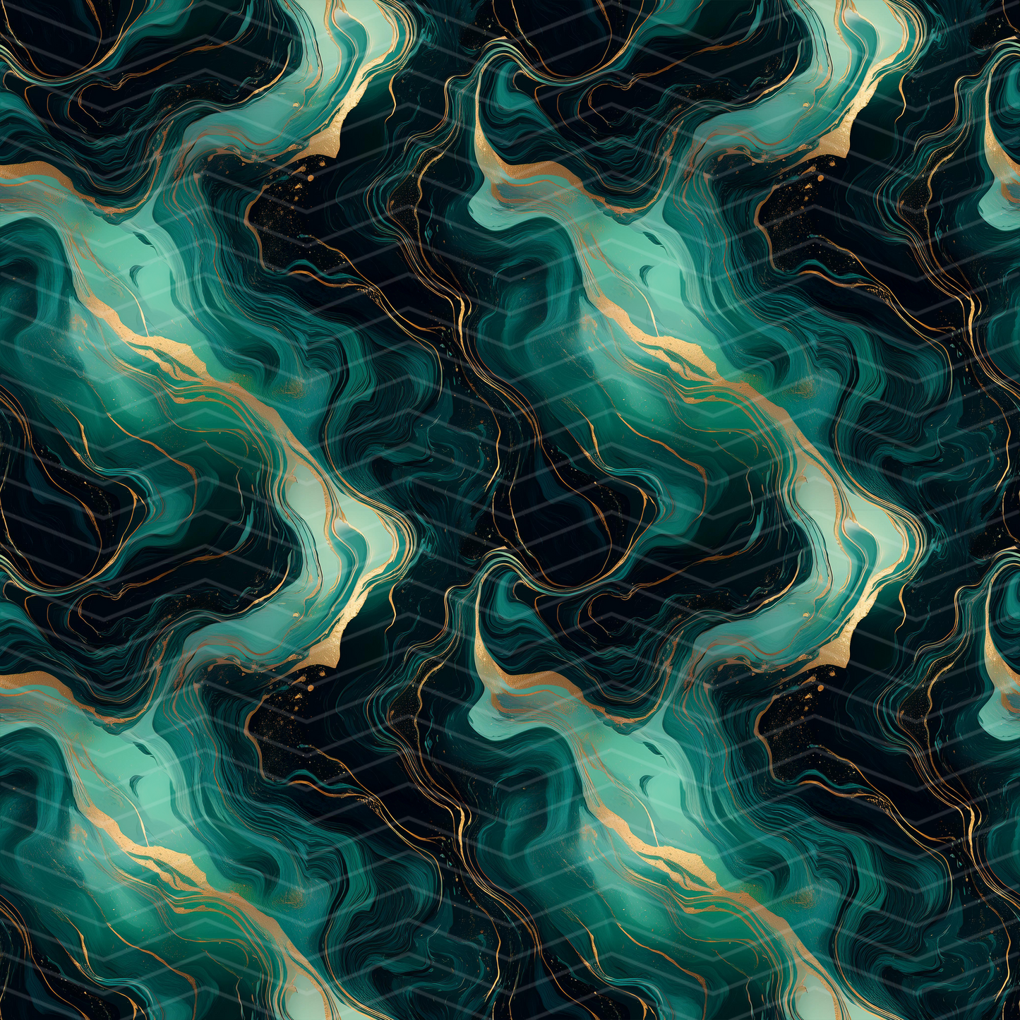 Green, Black and Gold Marble Digital Seamless Pattern